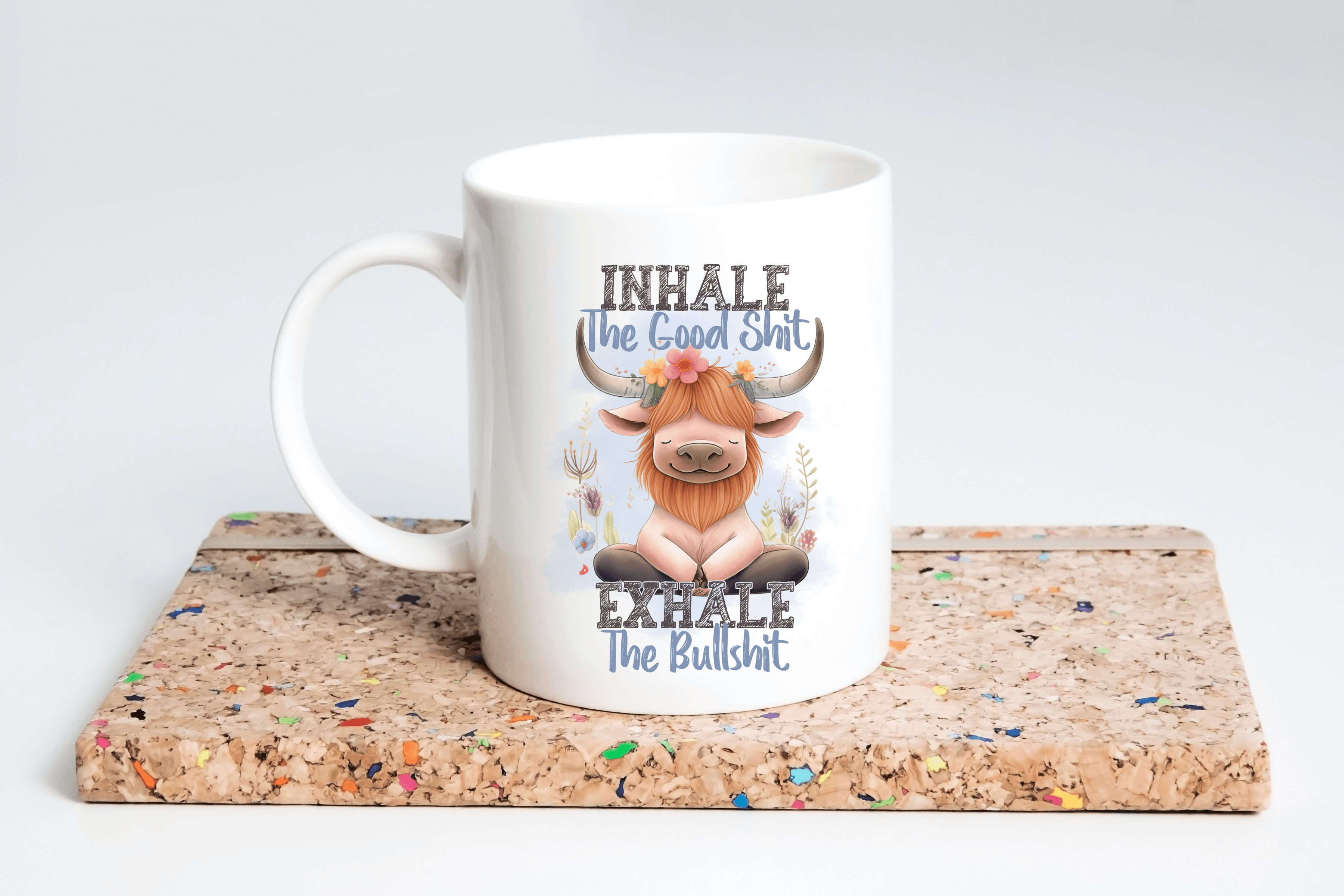 Inhale the Good Shit Highland Cow Mug
